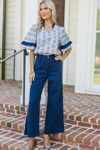 Going Strong Dark Denim Cropped Jeans