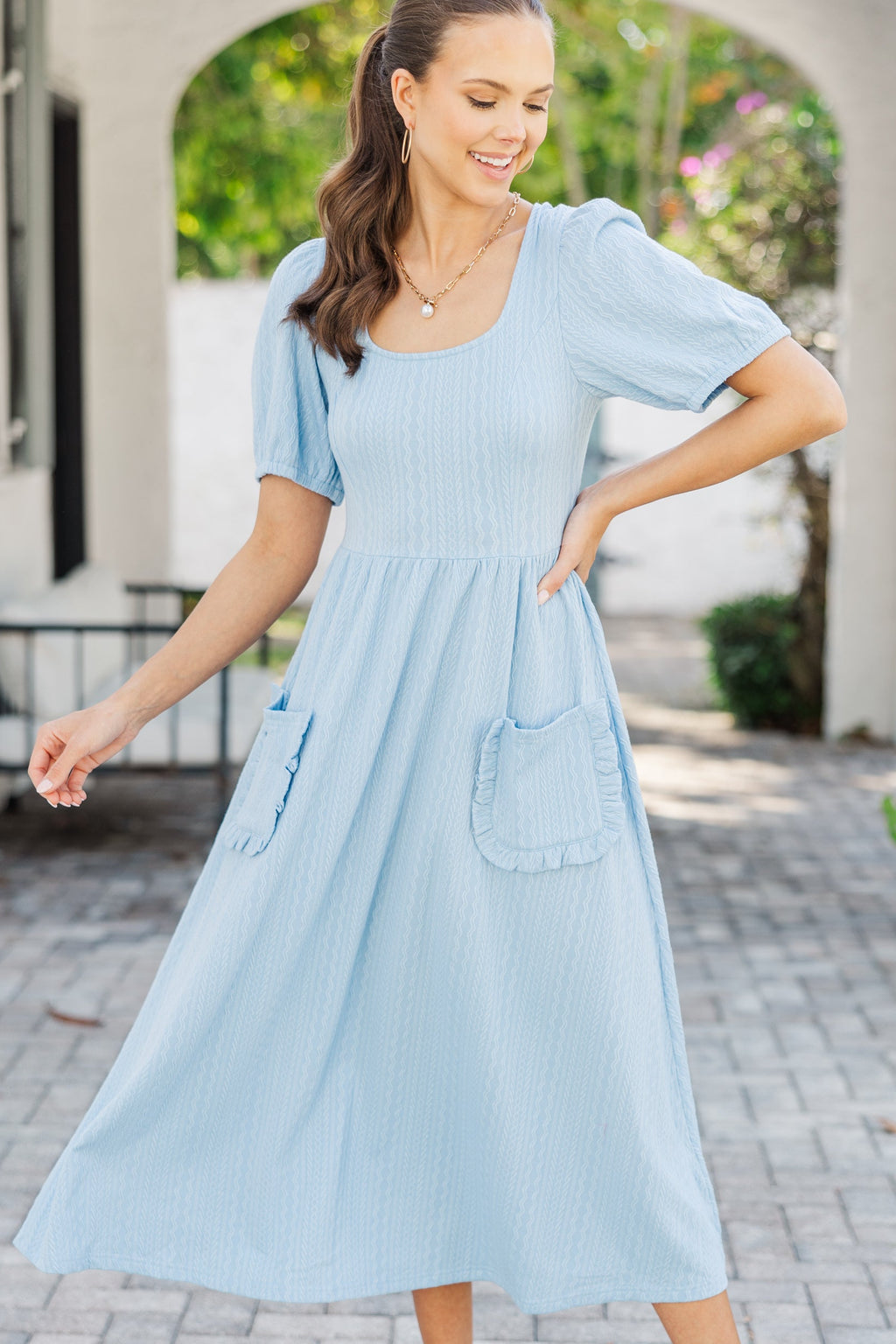 Ocean Breeze Blue Midi Dress, Large - The Mint Julep Boutique | Women's Boutique Clothing Ocean Breeze Blue Midi Dress, Large - The Mint Julep Boutique | Women's Boutique Clothing