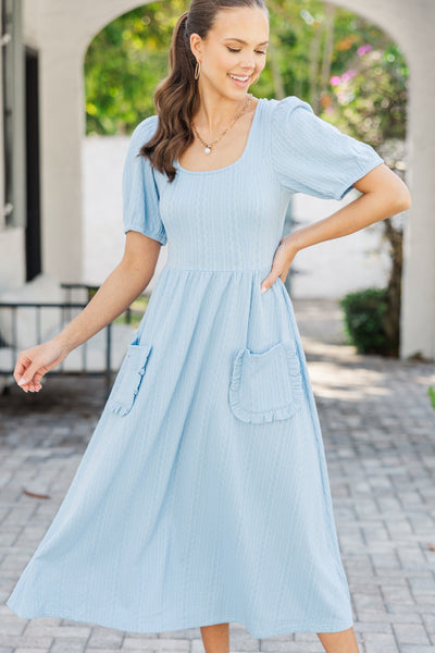 Ocean Breeze Blue Midi Dress – Shop the Mint