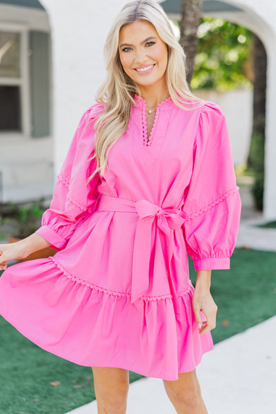 The Paces Pink Bubble Sleeve Dress – Shop the Mint