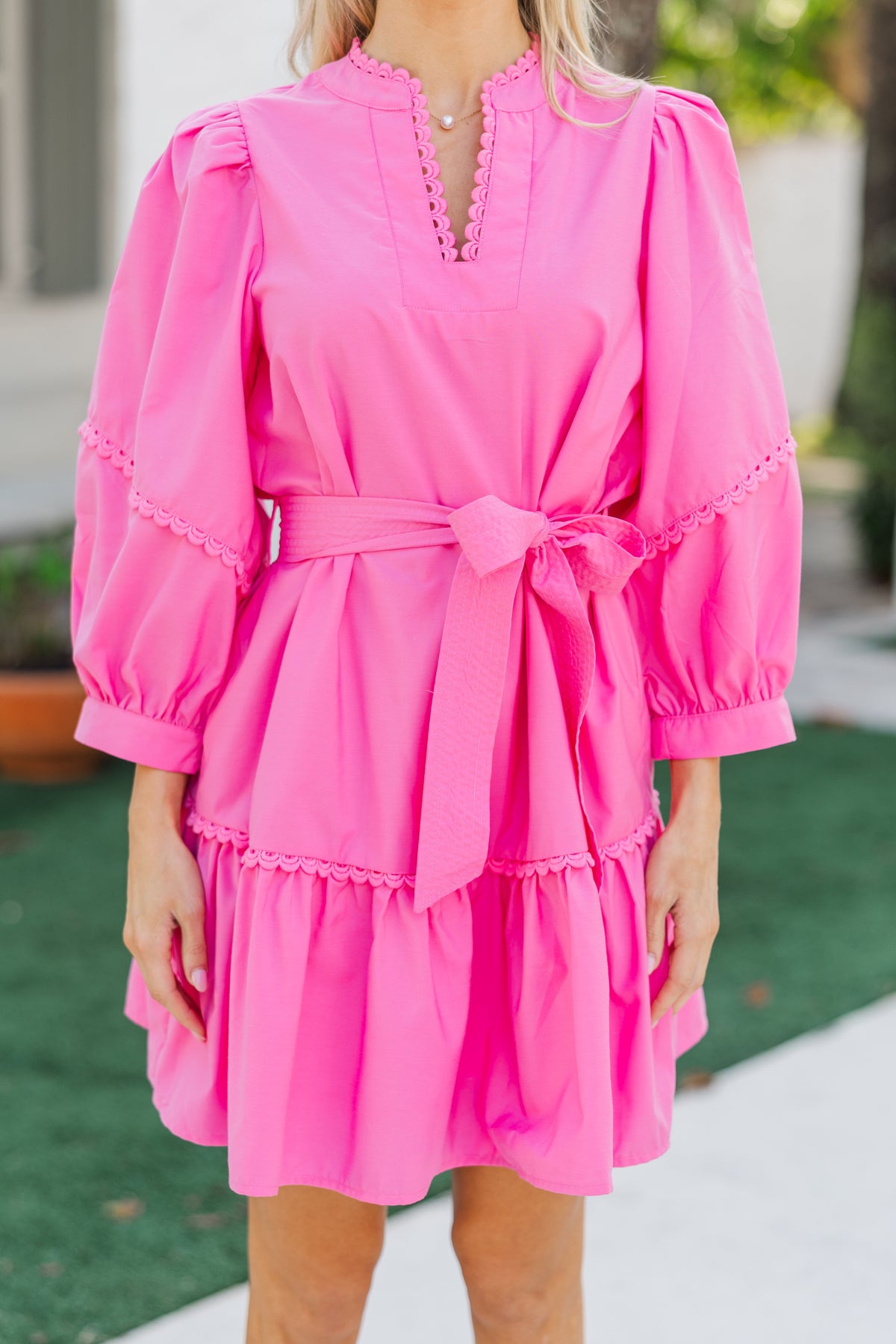 The Paces Pink Bubble Sleeve Dress Shop the Mint — free download
