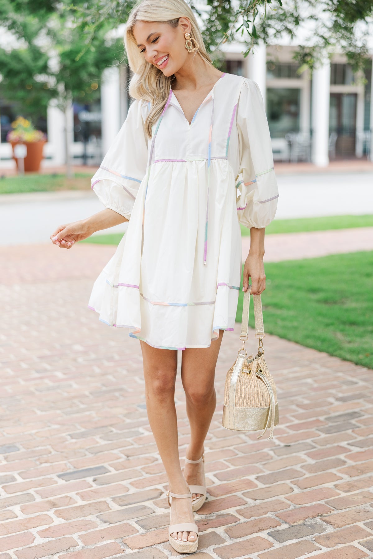 The Driven Cream Babydoll Dress, Medium - The Mint Julep Boutique