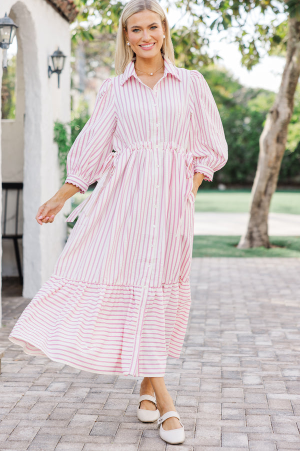 Fabulous PINKO striped knit stretch Midi Dress UKS Pinks KB001 main image 1