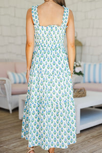 The Chance Off White Floral Midi Dress