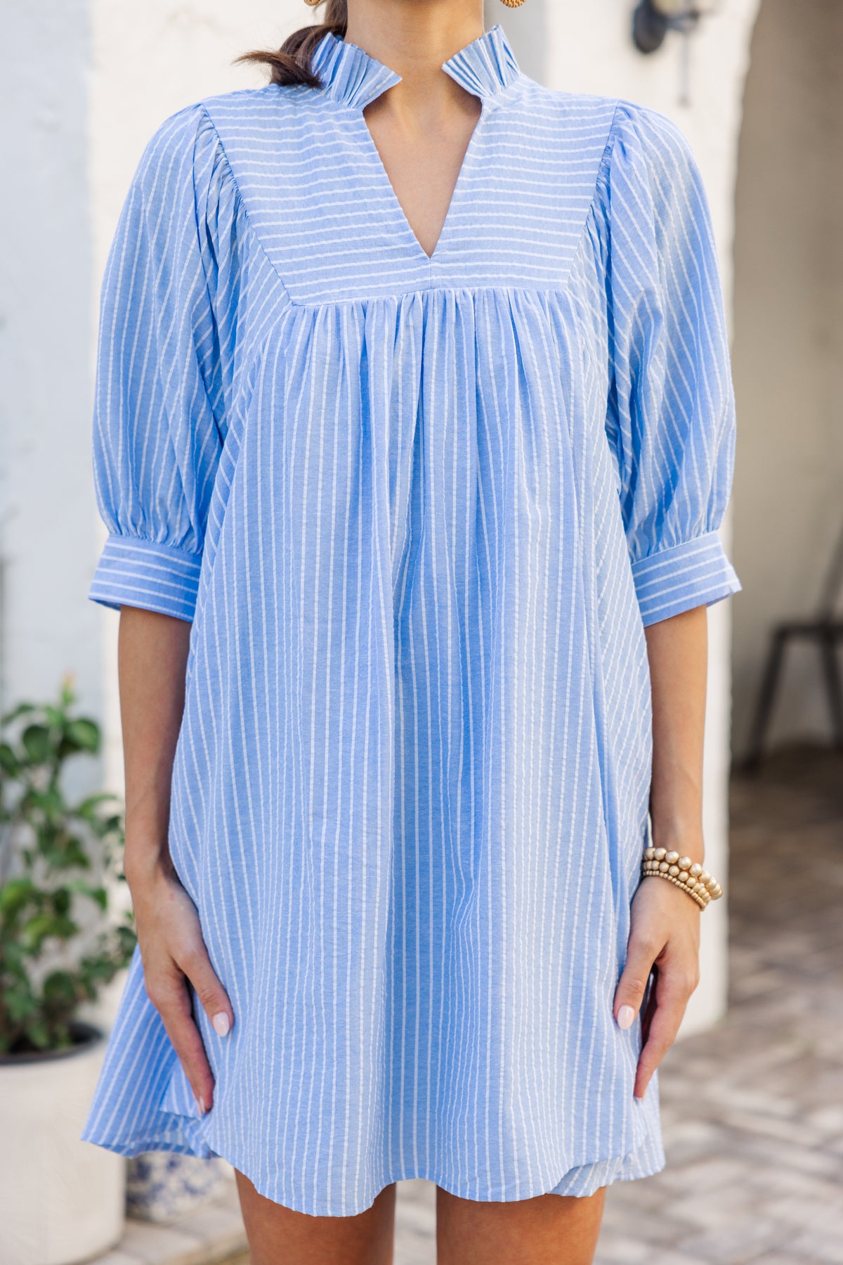Little Moments Light Blue Babydoll Dress – Shop the Mint