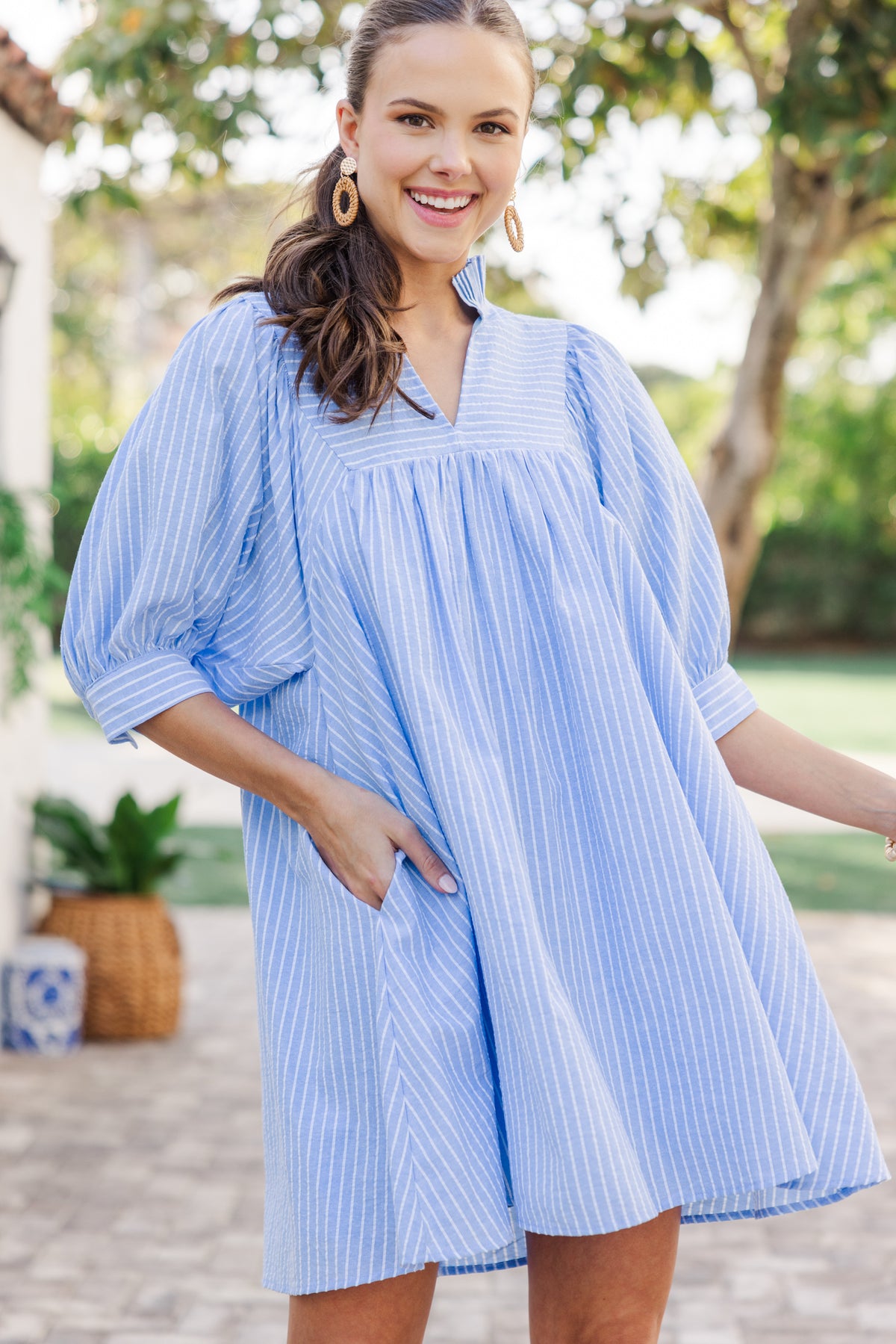 Little Moments Light Blue Babydoll Dress – Shop the Mint