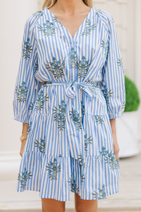 The Evolution Blue Striped Dress