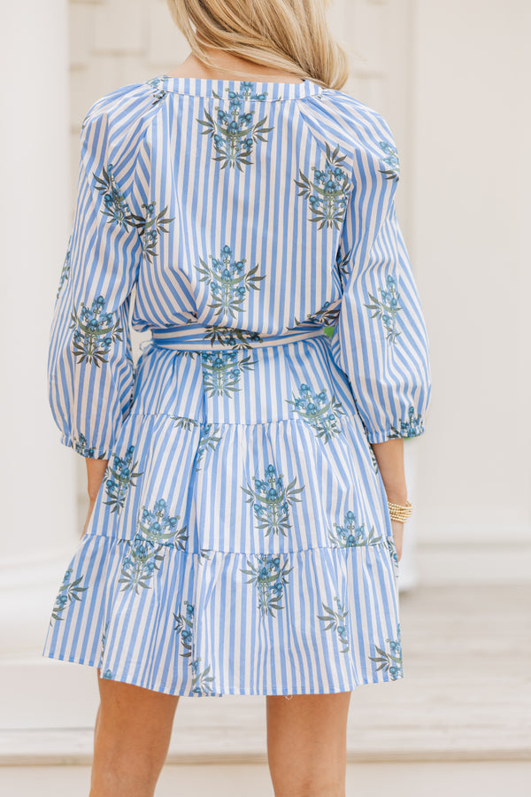 The Evolution Blue Striped Dress