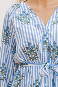The Evolution Blue Striped Dress