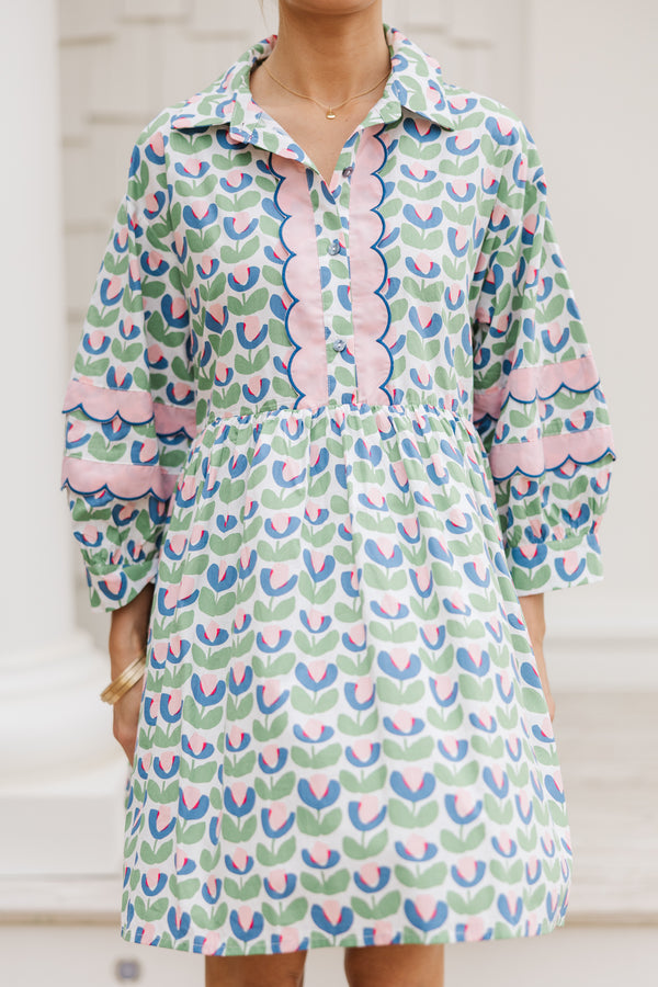 Before You Know It Blue Printed Dress