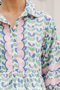 Before You Know It Blue Printed Dress