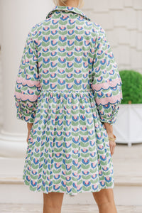 Before You Know It Blue Printed Dress