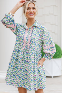 Before You Know It Blue Printed Dress