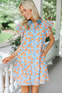 For The First Time Orange Floral Dress