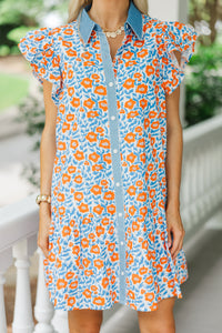 For The First Time Orange Floral Dress