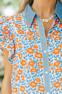 For The First Time Orange Floral Dress