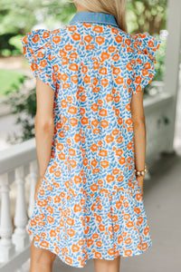 For The First Time Orange Floral Dress