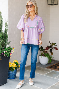 The Driven Lavender Babydoll Blouse