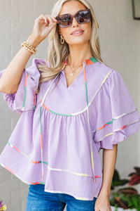 The Driven Lavender Babydoll Blouse