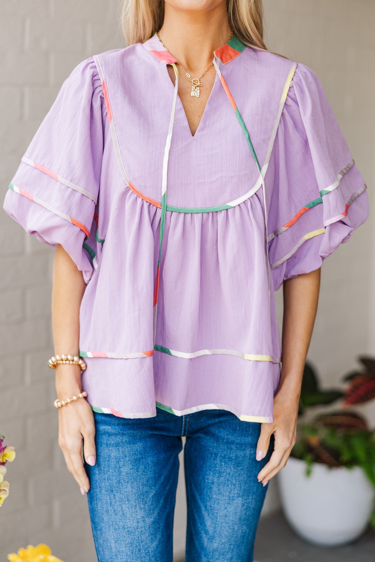 Marlette Baby Blouse, Bloom Lavender Gingham main image 0