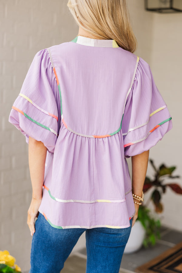 The Driven Lavender Babydoll Blouse
