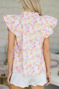 Lean On Me Pink Floral Blouse