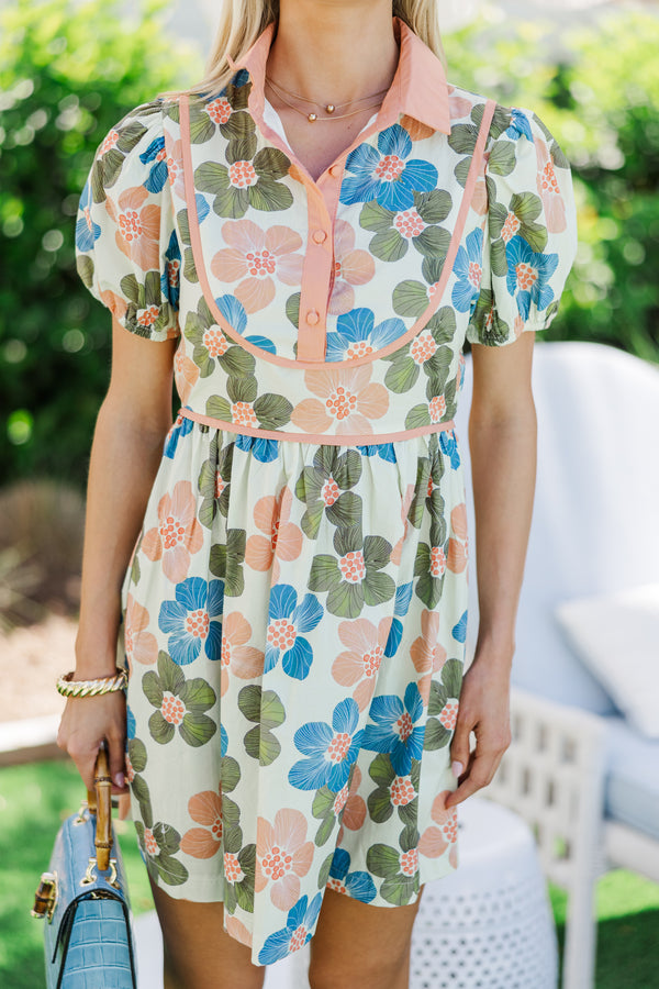 Way Around Peach Floral Dress
