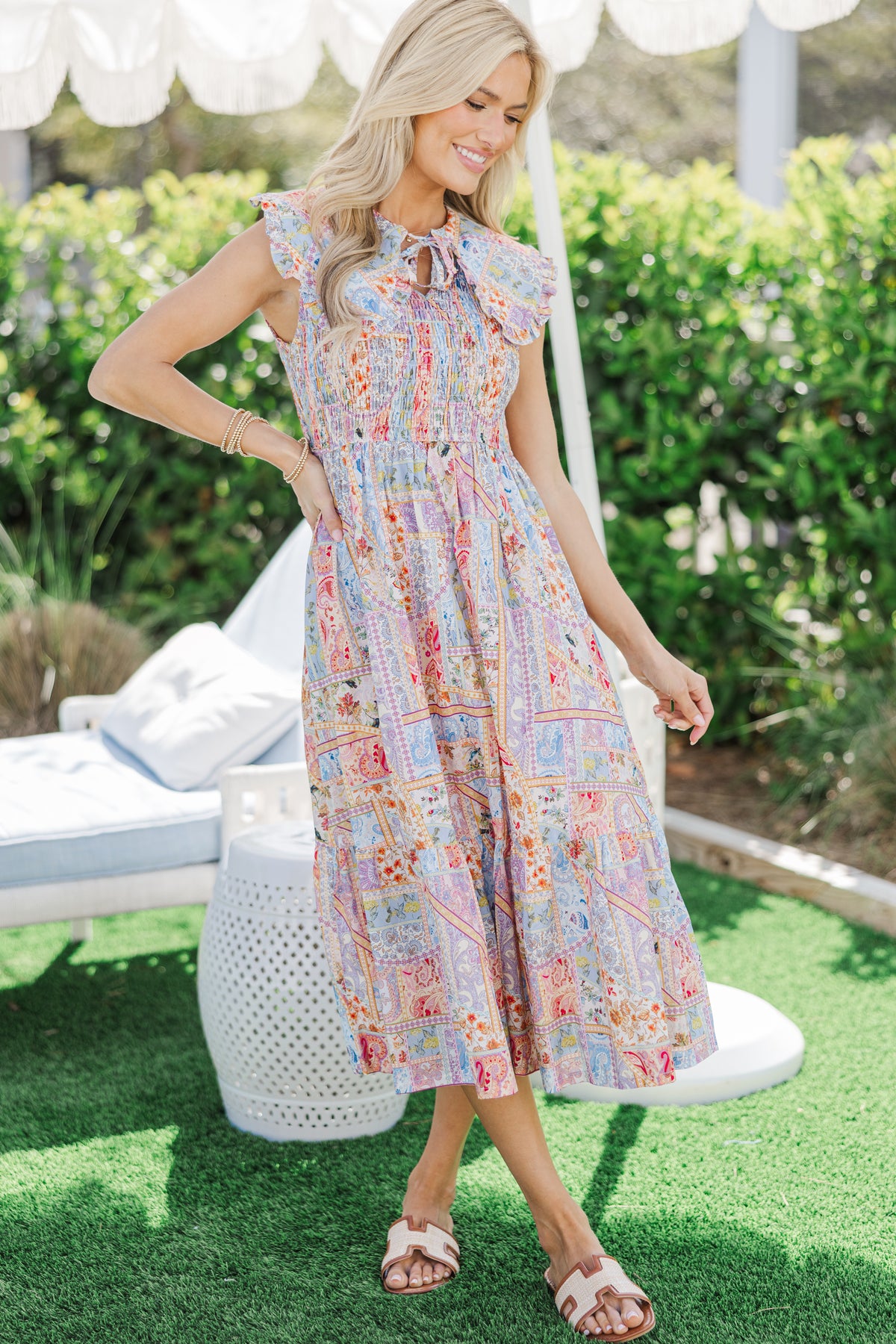 Just Relax Pink Floral Midi Dress – Shop the Mint