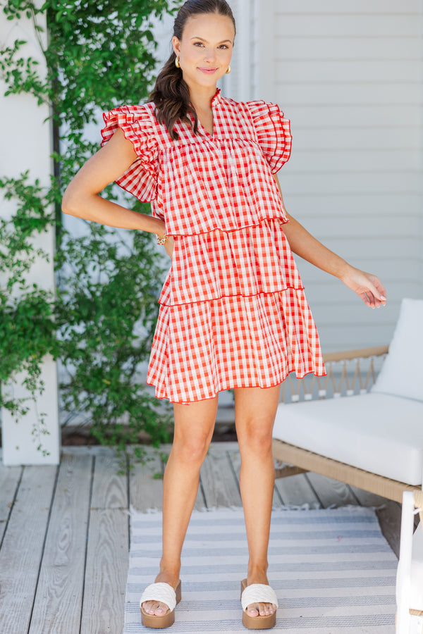 Red Gingham Dress Shirt