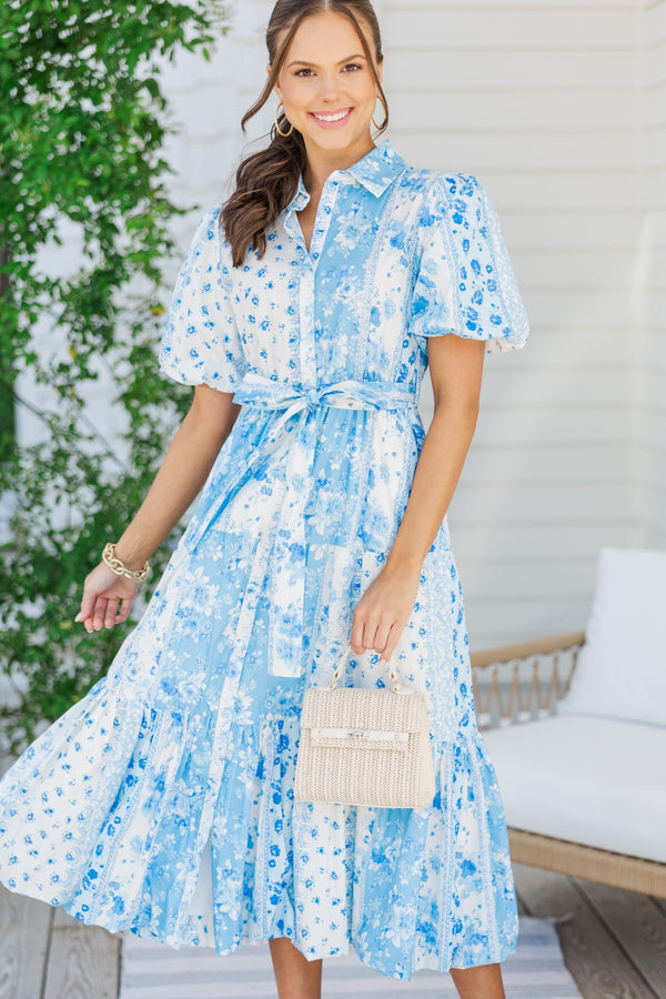 The Process Blue Floral Midi Dress Shop the Mint The Process Blue Floral Midi Dress Shop the Mint