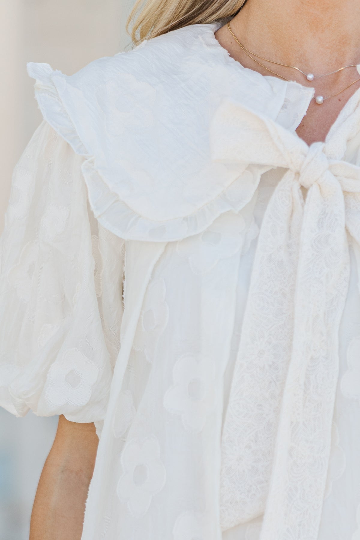 knee length dresses for ladies The Peaceful Cream Textured Babydoll Dress – Shop the Mint