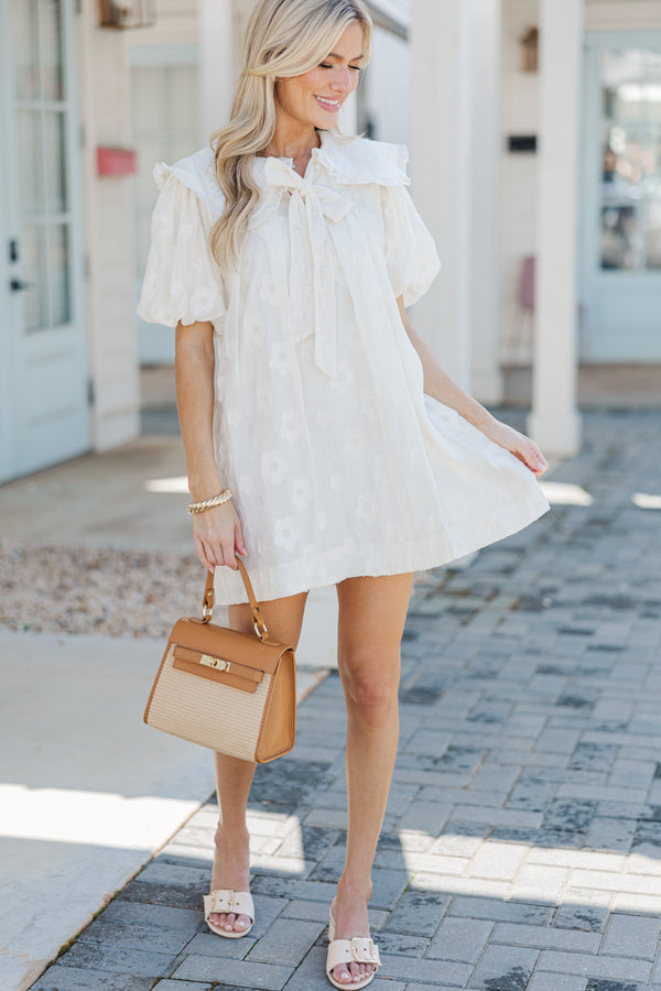 The Peaceful Cream Textured Babydoll Dress Shop the Mint The Peaceful Cream Textured Babydoll Dress Shop the Mint