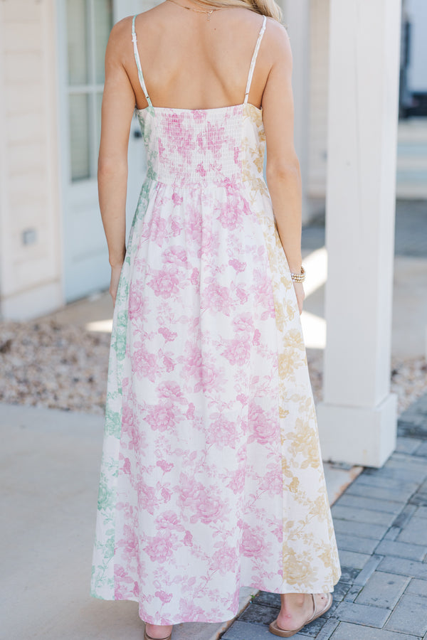 For The Joy Pink Floral Midi Dress Shop the Mint For The Joy Pink Floral Midi Dress Shop the Mint