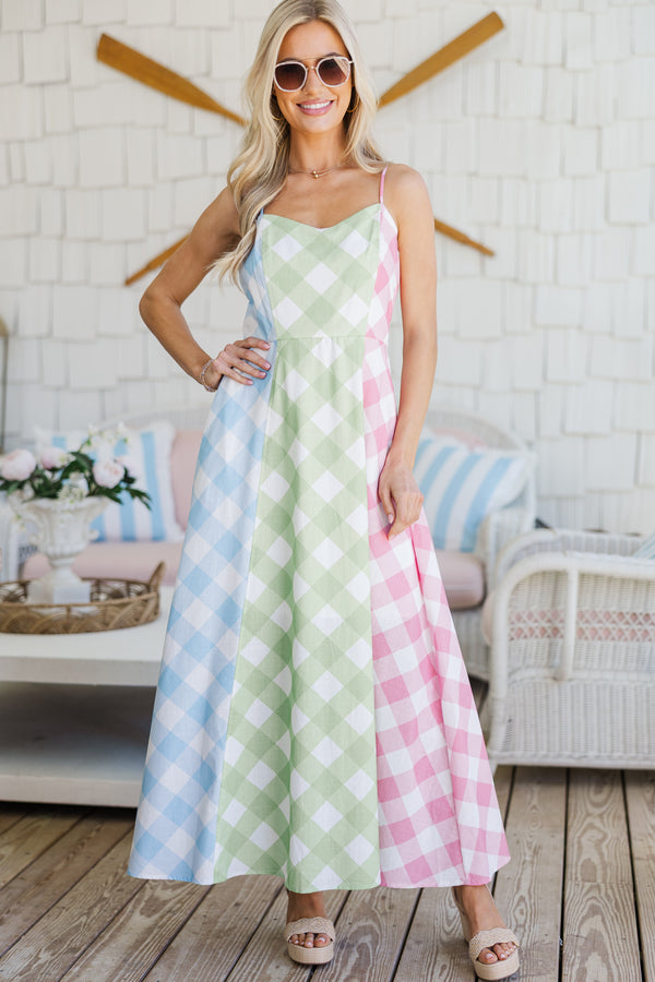 Sunny Days Green & Pink Gingham Midi Dress, Medium - The Mint Julep Boutique | Women's Boutique Clothing Sunny Days Green & Pink Gingham Midi Dress, Medium - The Mint Julep Boutique | Women's Boutique Clothing