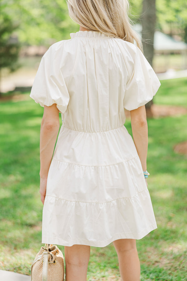 embroidered dress cream FARM Rio Nature Embroidered Cream V Neckline Tunic Maxi Dre, Cream / S