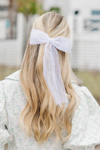 The Hallie White Tulle Hair Bow