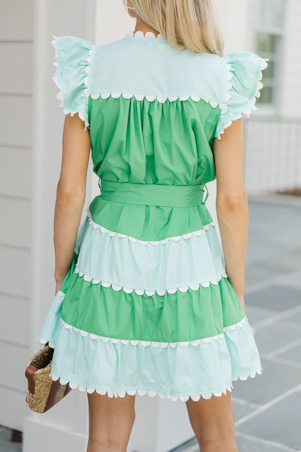 green colour block dress Forever Starts Here Green Colorblock Midi Dress Shop the Mint