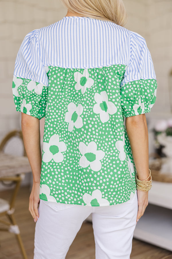 The Doer Green Floral Blouse