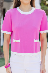 Moving Forward Fuchsia Pink Sweater