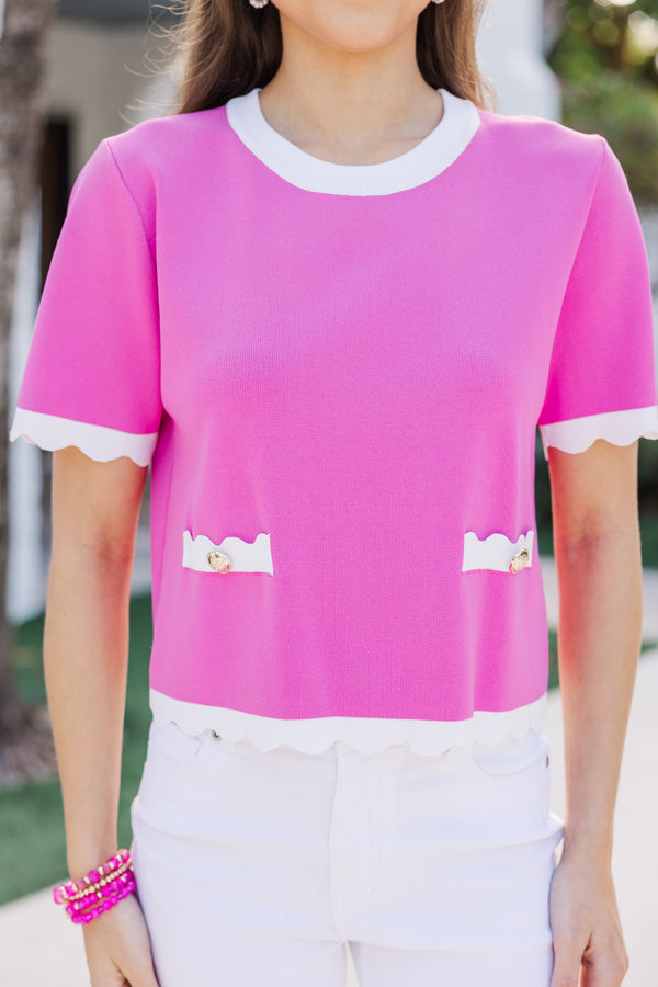 Moving Forward Fuchsia Pink Sweater