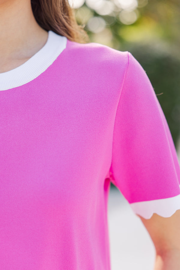 Moving Forward Fuchsia Pink Sweater