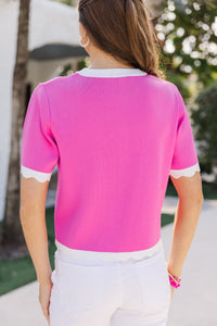 Moving Forward Fuchsia Pink Sweater