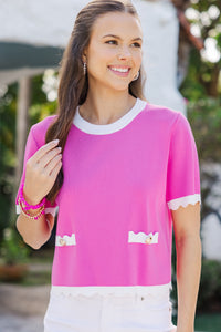 Moving Forward Fuchsia Pink Sweater