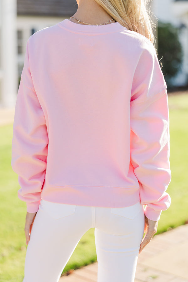 With Love Pink Embroidered Sweatshirt