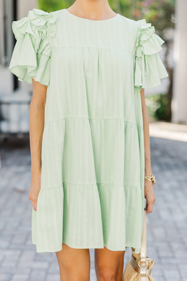 lime green babydoll dress Rubi Green Babydoll Mini Dress - US 2