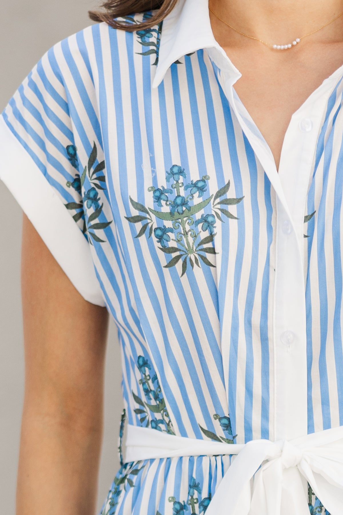 Walk Along Blue Striped Floral Midi Dress – Shop the Mint