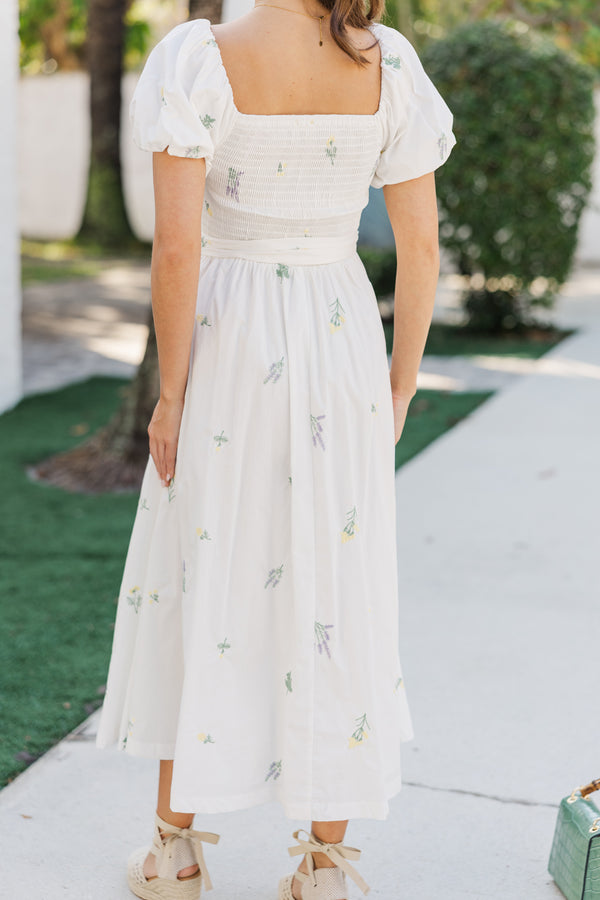 Lily Blossom White Embroidered Midi Dress, Large - The Mint Julep Boutique | Women's Boutique Clothing Lily Blossom White Embroidered Midi Dress, Large - The Mint Julep Boutique | Women's Boutique Clothing