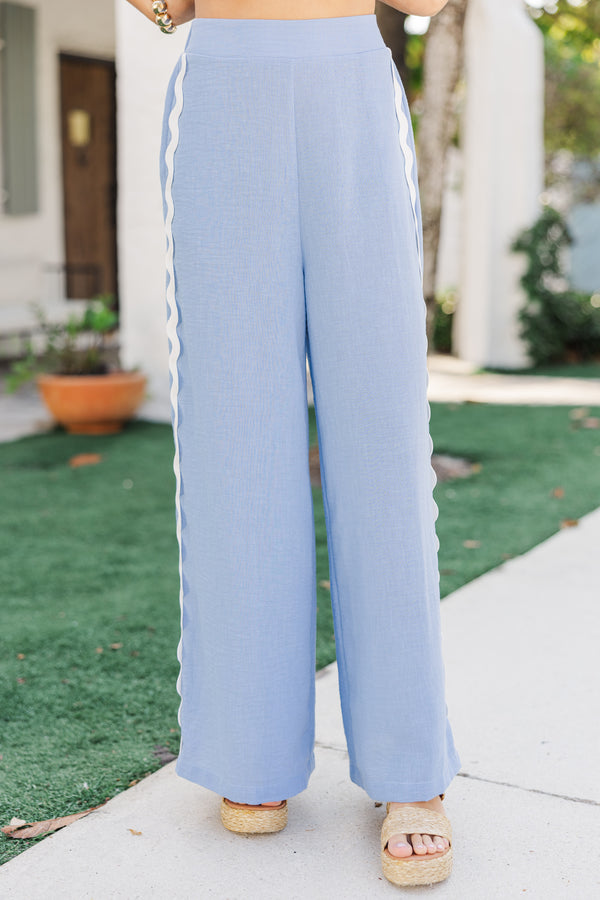 Sugar Wave Blue Rickrack Pants