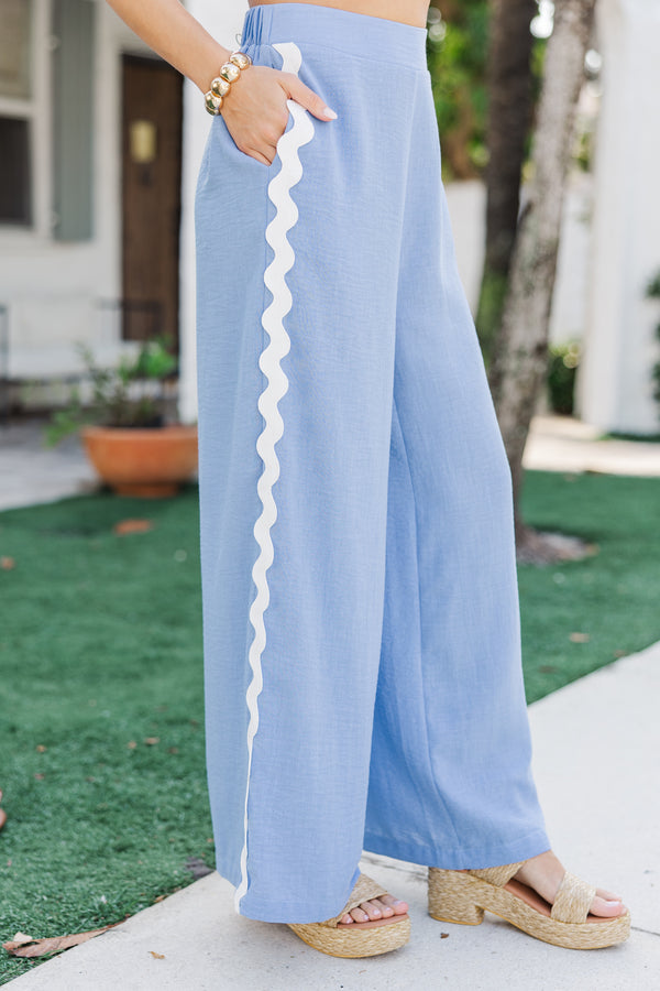 Sugar Wave Blue Rickrack Pants