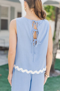 Sugar Wave Blue Rickrack Blouse